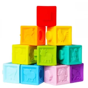 Bam-Bam Rubber Blocks soft sensory toy blocks 6m+ Animals 10 pc