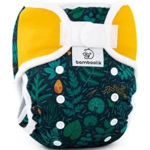 Bamboolik DUO Diaper Cover washable nappy wraps with velcro Emerald Forest + Saffron