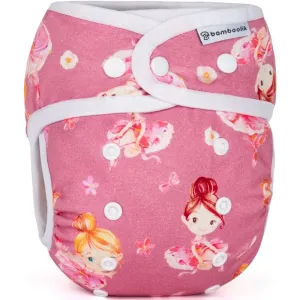 Bamboolik Night Fitted Diaper with Absorbing Insert washable nappy pants with insert with press studs Ballerinas