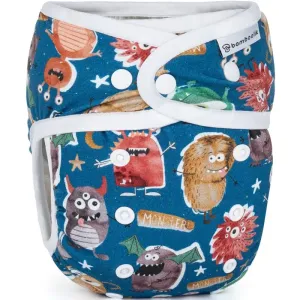 Bamboolik Night Fitted Diaper with Absorbing Insert washable nappy pants with insert with press studs Monsters