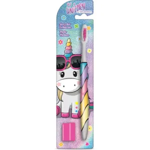 Be a Unicorn Naturaverde Toothbrush Medium toothbrush for kids with a travel cover 1 pc