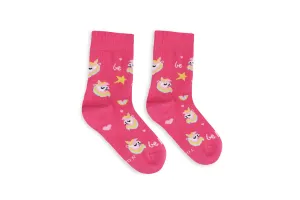 Kids barefoot Socks Be Lenka Kids - Crew - Unicorn - BubleGum Pink 27-30