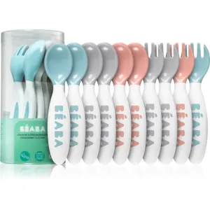 Beaba Beaba Set cutlery from 2 years old old pink+airy green+light mist 10 pc