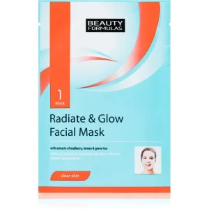 Beauty Formulas Clear Skin Radiate & Glow brightening face mask for skin regeneration 1 pc