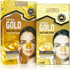 Beauty Formulas Gold nose pore strips for blackheads with collagen 6 pc