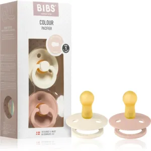 BIBS Colour Natural Rubber Size 1: 0+ months dummy Ivory / Blush 2 pc