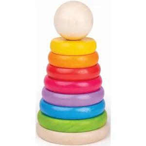 Bigjigs Toys First Rainbow Stacker stacking rings wooden #301464