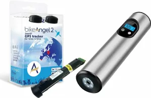 bikeAngel 2-BIKE/E-BIKE EU+BALKANS Smart GPS Tracker Alarm + Battery Air Pump Silver EU+BALKANS Bluetooth-GPS Cycling electronics