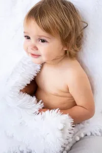 Bizzi Growin Fluffy Baby Blanket - Ice White Koochicoo™️