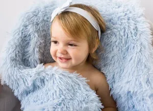 Bizzi Growin Fluffy Baby Blanket - Powder Blue Koochicoo™️