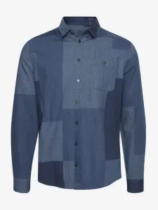 Blend Patchwork Shirt Blue #227261