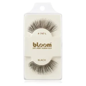 Bloom Natural stick-on eyelashes from human hair No. 747L (Black) 1 cm