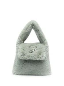 BLUMARINE - Logo Faux Fur Top-handle Bag