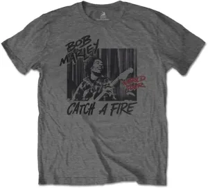 Bob Marley T-Shirt Catch A Fire World Tour Unisex Grey M