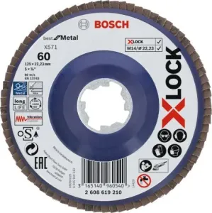 Bosch X-Lock Zirconia Aluminium Flap Disc, 115mm, P60 Grit