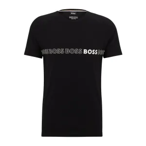 Hugo Boss Mens Slim Fit T-shirt With SPF 50+ Uv Protection Black Medium