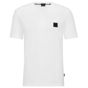 Boss Mens Plaque Logo T-shirt White Medium