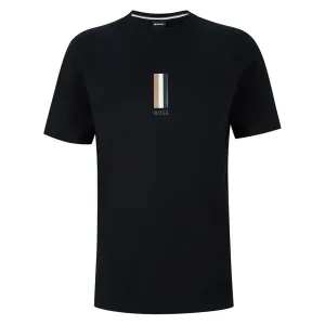 Hugo Boss Mens Chest Stripe Logo T Shirt Black Small