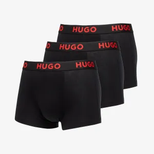 Hugo Boss Logo-Waistband Stretch Trunks 3-Pack Black #1429950