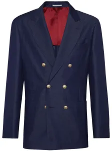 BRUNELLO CUCINELLI - Wool And Linenc Blend Double-breasted Jacket