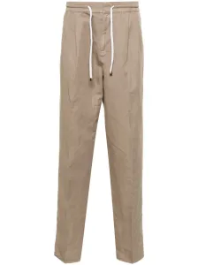 BRUNELLO CUCINELLI - Linen And Cotton Blend Leisure Trousers