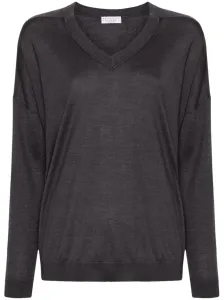 BRUNELLO CUCINELLI - Cashmere And Silk Blend V-necked Sweater #1818420