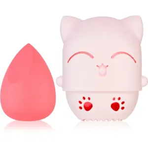 BrushArt Accessories Cutie Cat travel case with make-up sponge sponge for makeup application with travel case