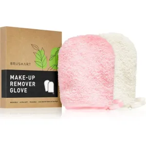 BrushArt Home Salon Make-up remover gloves makeup remover glove PINK, CREAM 2 pc