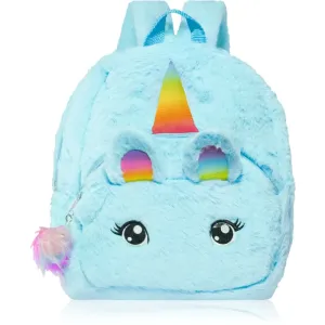 BrushArt KIDS Fluffy unicorn backpack Large children’s rucksack Blue (29 x 33 cm)