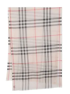 BURBERRY - Giant Check Wool And Silk Blend Scarf