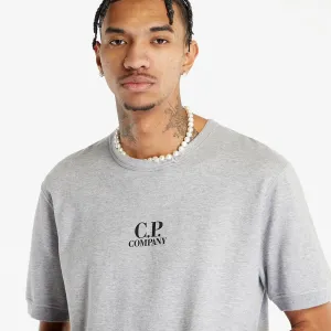 C.P. Company Light Fleece Short Sleeve Sweatshirt Grey Melange #1017506