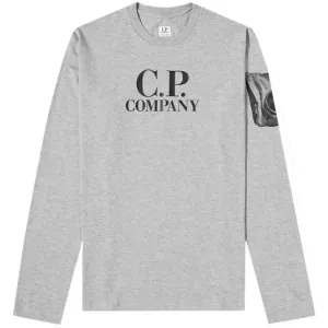 C.P Company Boys Photo Print T-shirt Grey Melange 4Y Black #1577217