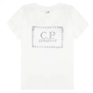 C.P Company Boys Total Eclipse Logo T-shirt White 12Y