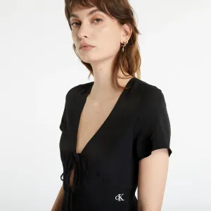 Calvin Klein Jeans Crepe Short Sleeve Midi Dress Black #1263568