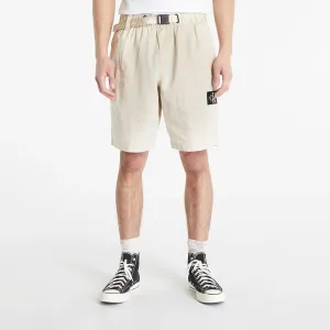 Calvin Klein Jeans Linen Belted Shorts Beige #1263195
