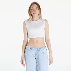 Calvin Klein Jeans Aop Cropped Tank Top Warp Logo White #1852687
