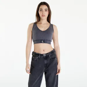 Calvin Klein Jeans Label Washed Rib Crop Top Washed Black #1821610