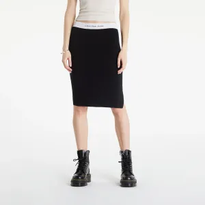 Calvin Klein Jeans Contrast Waistband Knitted Skirt Ck Black