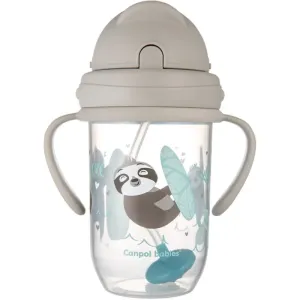 Canpol babies Exotic Animals Cup With Straw cup with straw Gray 270 ml