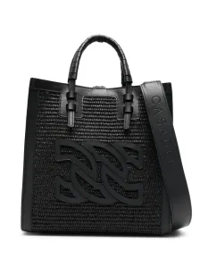 CASADEI - Beauriva Mini Raffia And Leather Tote Bag