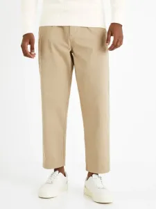 Celio Cochicrop Trousers Beige #1171452