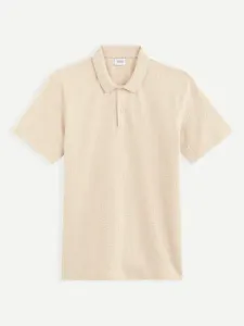 Celio Cekard Polo Shirt Beige