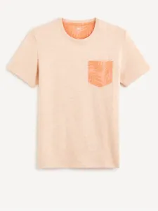 Celio Depocket T-shirt Orange