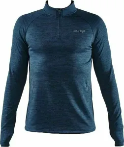 CEP W0139 Winter Run Shirt Men Dark Blue Melange S Running sweatshirt