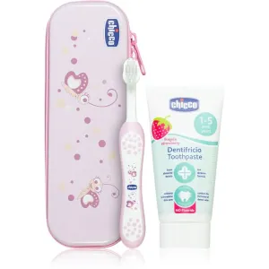 Chicco Always Smiling 12m+ dental care set for children Pink No Fluoride 1 pc