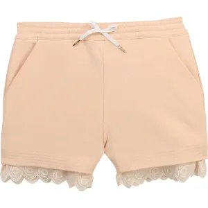 Chloé Girls Pink Logo Shorts 8Y Pale #1575481