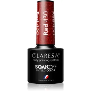 Claresa SoakOff UV/LED Color Rainbow Explosion gel nail polish shade Red 430 5 g