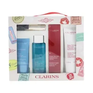 ClarinsClarins With Love From Suitcase Set (1x Eclat Minute Instant Light Natural Lip Perfector 01, 1x Gentle Foaming Cleanser, 1x Gentle Eye Makeup R