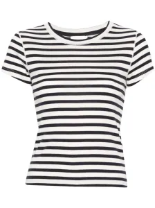 CLOSED - Striped Cotton Blend Cropped T-shirt #1789864