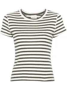 CLOSED - Striped Cotton Blend Cropped T-shirt #1789923